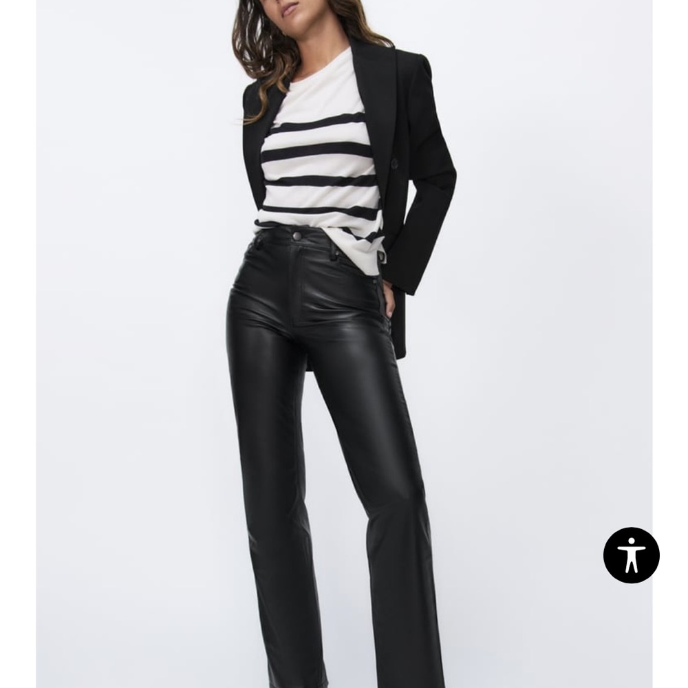 Zara Faux Leather Pants - 90s cut